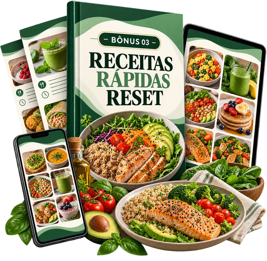 Mockup das Receitas Rápidas Reset